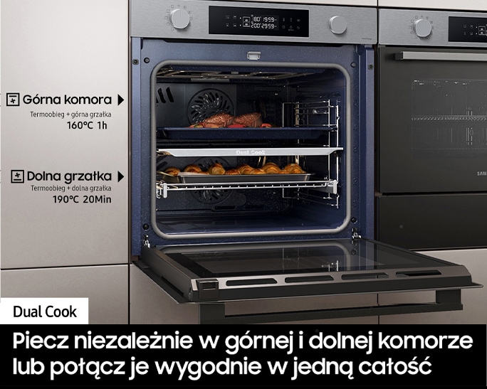 Piekarnik parowy NV7B4245VAS/U2 z Dual Cook do zabudowy bokiem 