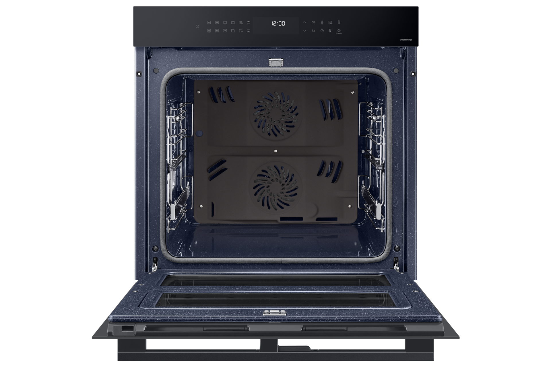 Piekarnik parowy NV7B43251AK/U2 z funkcją Dual Cook Flex do zabudowy otwarty 