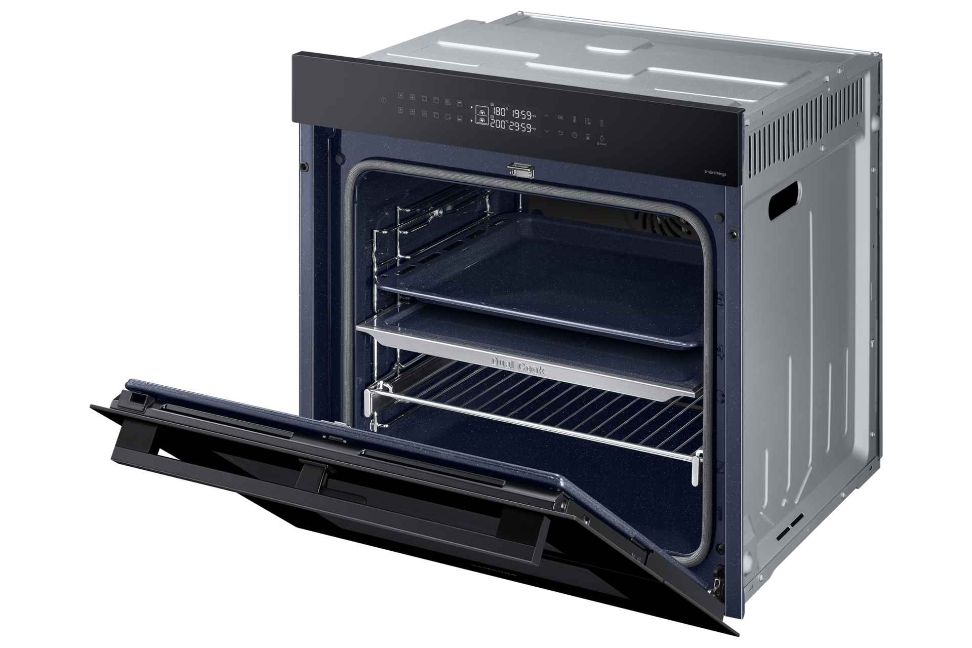 Piekarnik parowy NV7B4345VAS/U2 z Dual Cook Flex do zabudowy z uchylonymi drzwiami 