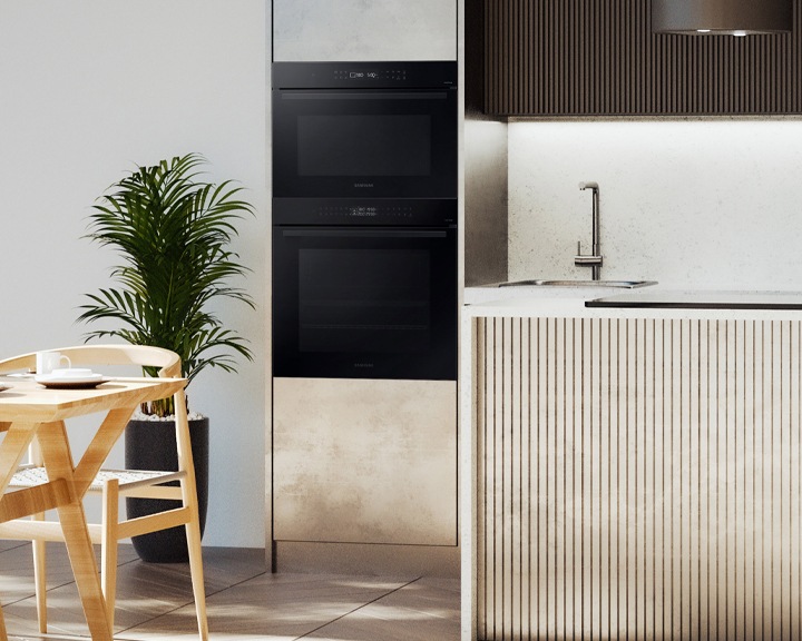 Piekarnik parowy NV7B4345VAS/U2 z Dual Cook Flex Flex do zabudowy z drzwiami w pełni otwartymi 