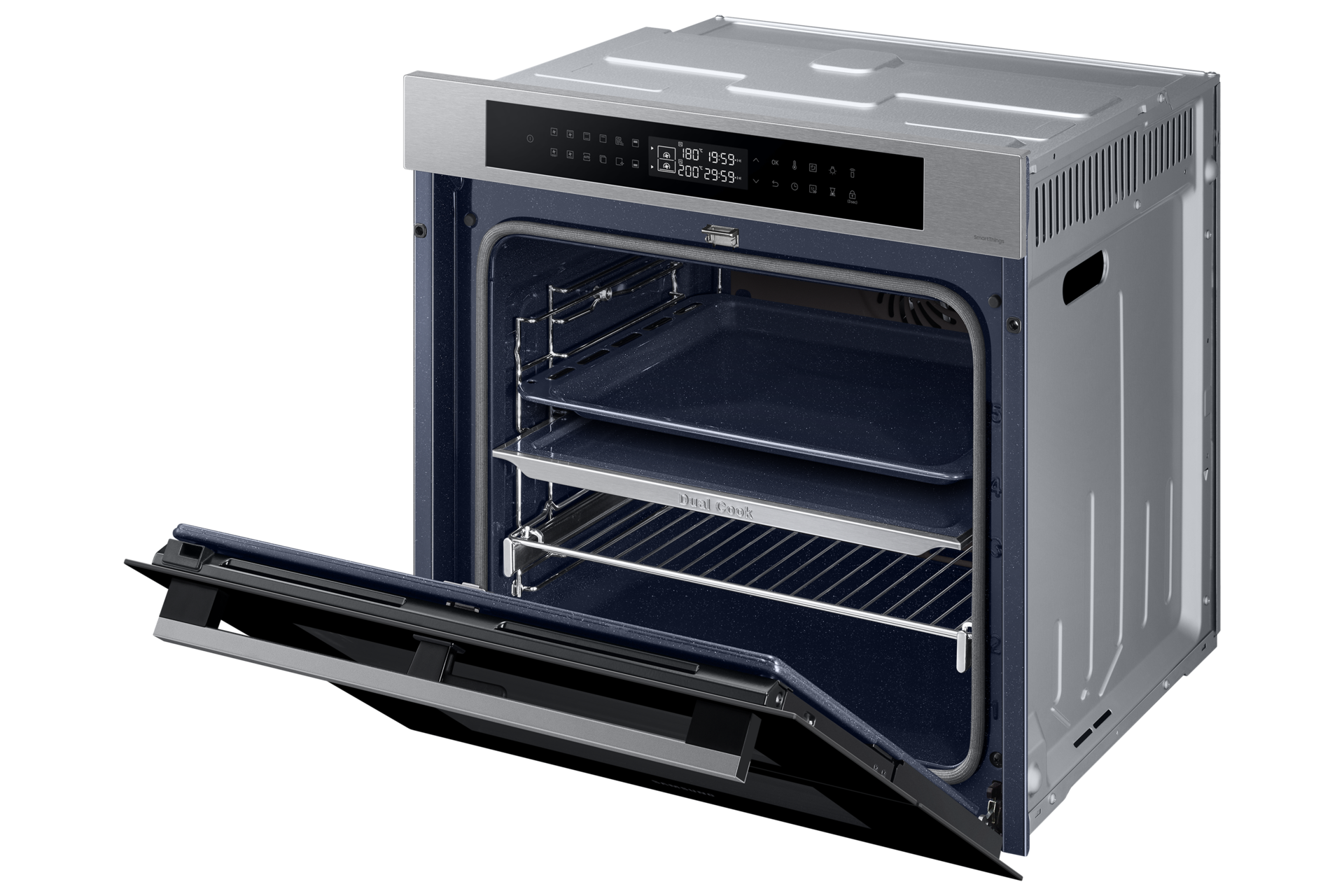 Piekarnik parowy NV7B4345VAS/U2 z Natural Steam do zabudowy z uchylonymi drzwiami 