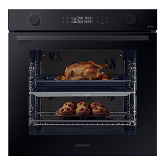 NV7B44205AK piekarnik z technologią Dual Cook, WiFi Czarne szkło