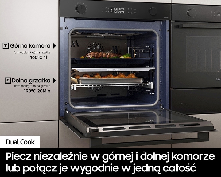 Piekarnik parowy NV7B4445VAK/U2 z Dual Cook do zabudowy bokiem 
