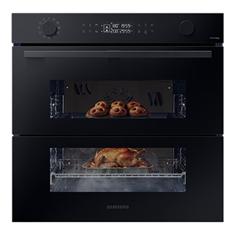 NV7B4545VAK piekarnik parowy Natural Steam z technologią Dual Cook Flex, WiFi Czarne szkło