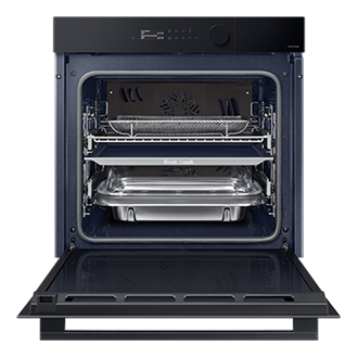 Piekarnik parowy Steam Cook Samsung NV7B5685BAK/U2 z WiFi z otwartymi drzwiami i Dual Cook