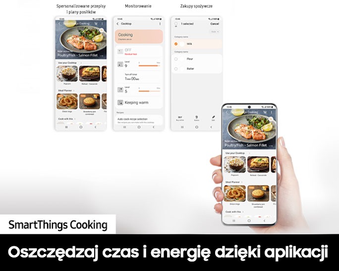 Aplikacja SmartThings Cooking dostępna dla płyty indukcyjnej SlimFit NZ64B5046KK/U2 z WiFi
