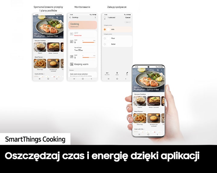 Aplikacja SmartThings Cooking dostępna dla płyty indukcyjnej SlimFit NZ64B5046KK/U2 z WiFi