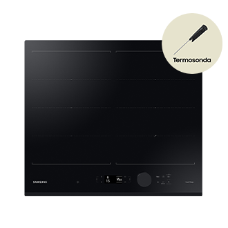 NZ64B7799GK, płyta indukcyjna SlimFit, WiFi, 60 cm z termosondą i rozszerzoną podwójną strefą Flex Zone Plus Czarny