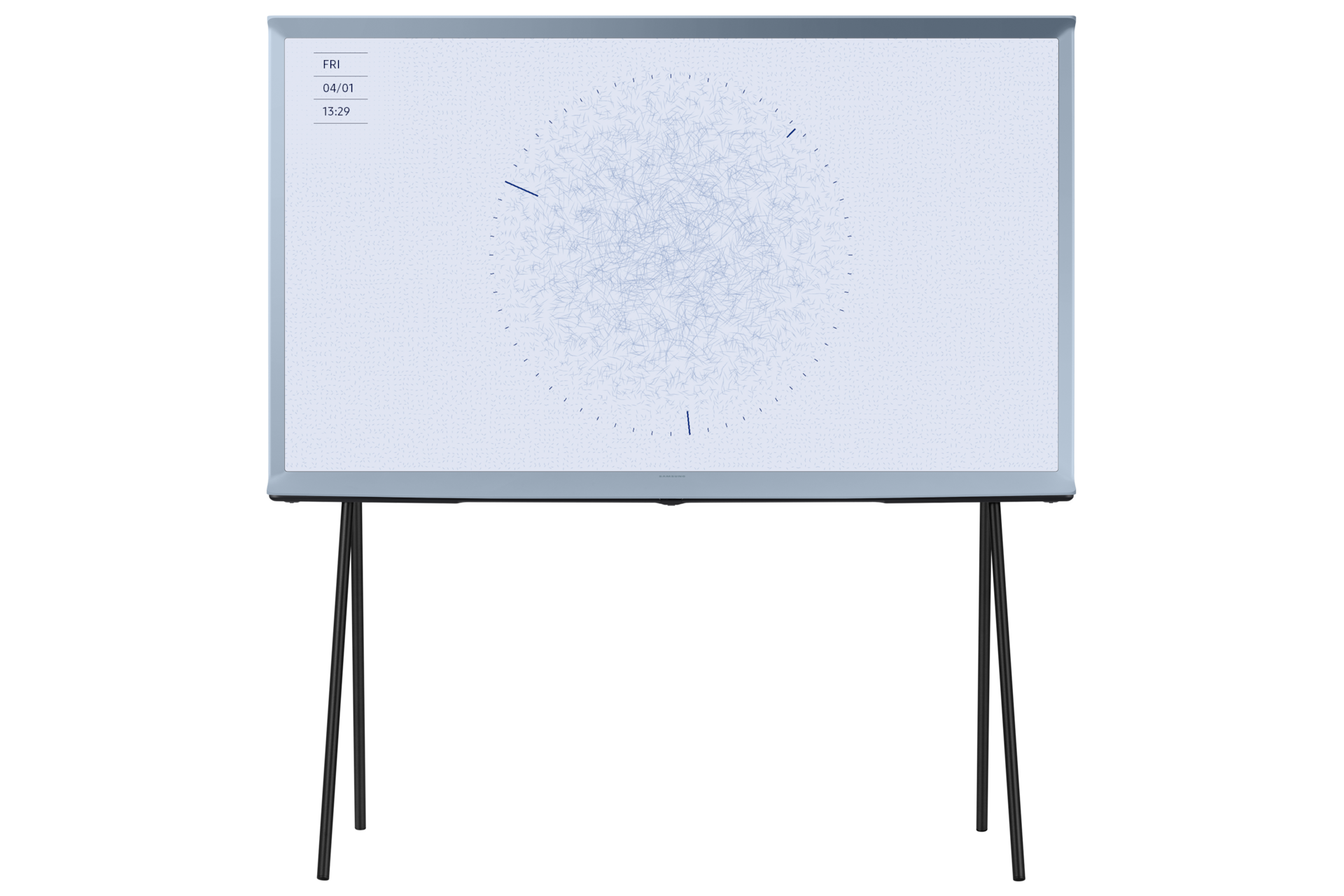 Wybierz niebieski telewizor 49 cali Samsung The Serif LS01T QE49LS01TBUXXH z odpinanymi nóżkami i designem 360 oraz rewolucyjną technologią Quantum Dot i NFC.