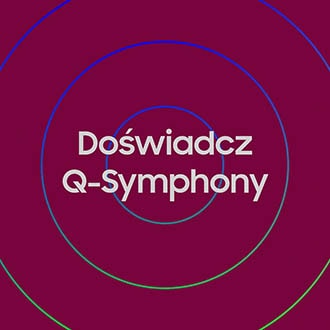 Poznaj zaawansowane możliwości telewizorów Samsung QLED i soundbarów z serii Q, które łączą w sobie najlepsze funkcje obrazu i dźwięku. Wybierz telewizor i soundbar, które współpracują ze sobą w perfekcyjnej harmonii. Doświadcz Q-Symphony. Idealny dźwięk przestrzenny to zasługa dwóch górnych głośników telewizora QLED, a także soundbara Samsung Q-serii, dzięki któremu dźwięk rozchodzi się w różnych kierunkach. Urządzenia łączą się ze sobą automatycznie za pomocą sieci bezprzewodowej lub Bluetooth. Słuchaj ulubionej muzyki, oglądaj kinowe arcydzieła i bądź w centrum sportowych rozgrywek dzięki dźwiękowi, który otacza Cię z każdej strony! Wybierz telewizor QLED Q80T oraz dopasowany do niego soundbar Q-serii i otul się dźwiękiem najlepszej jakości.