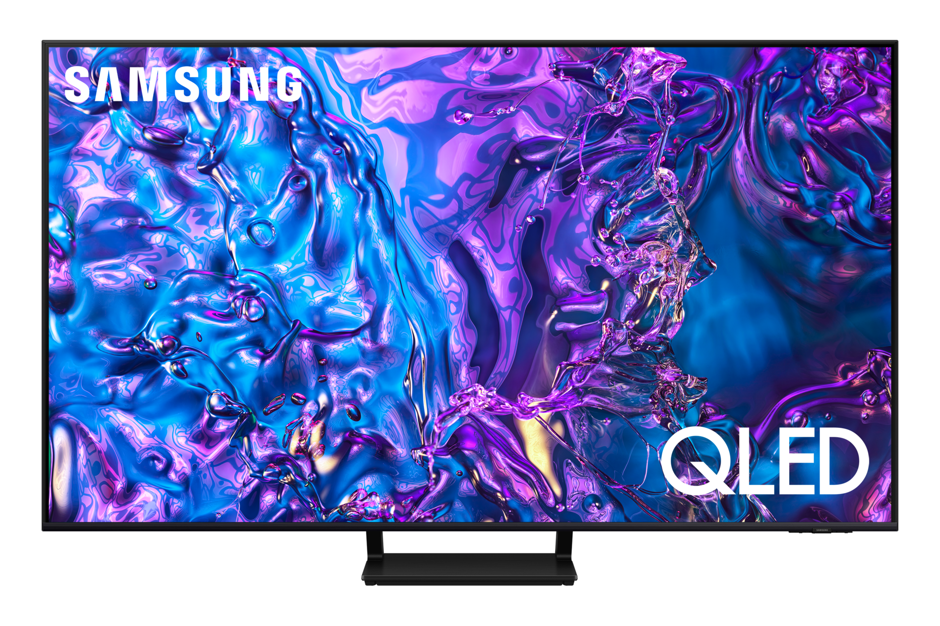 Telewizor 55” QLED 4K Q70D  stojący na podstawie, widok na wprost