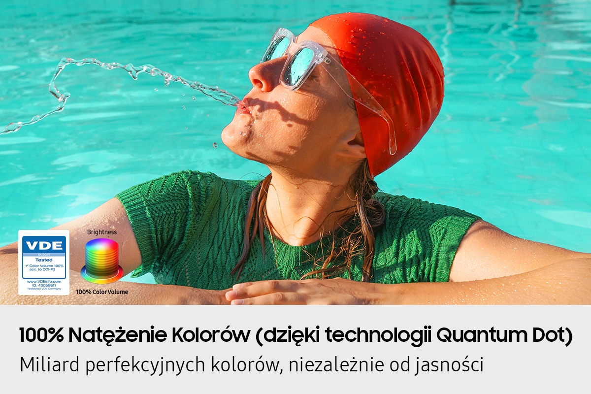 Quantum Dot - 100% Natęzenie kolorów (Perfekcyjne kolory niezależne od jasności). 