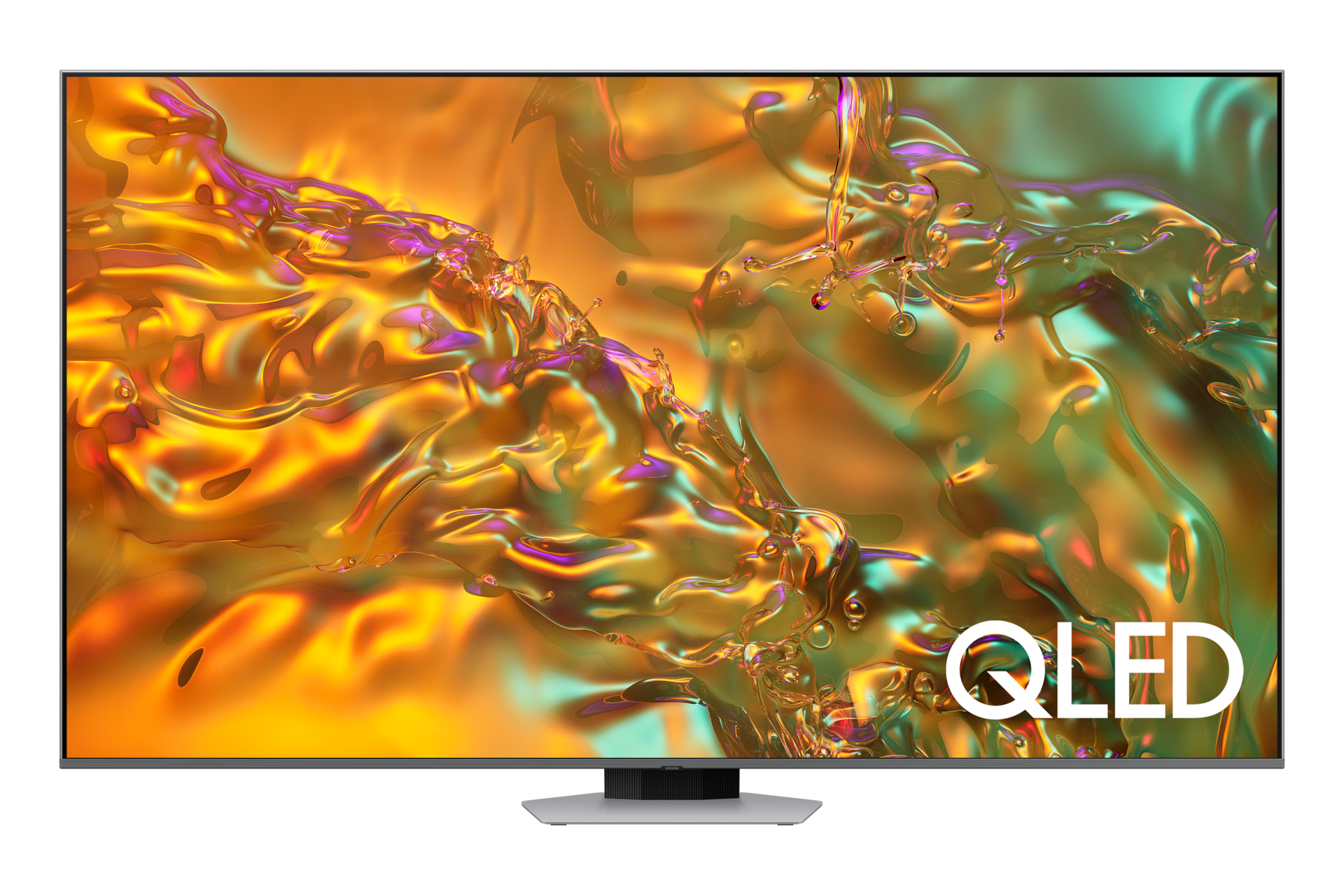 Telewizor 55” QLED 4K Q80D stojący na podstawie, widok na wprost