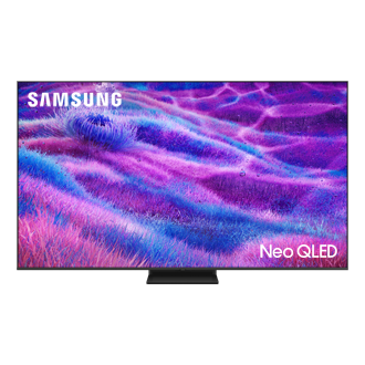 Telewizor 55" Neo QLED QN80F 4K Samsung Vision AI Smart TV - widok z przodu z napisem Samsung NeoQLED