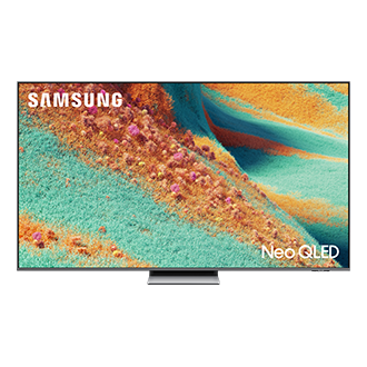 Telewizor 55" Neo QLED QN85F 4K Samsung Vision AI Smart TV (2025) - widok z przodu z napisem Samsung NeoQLED