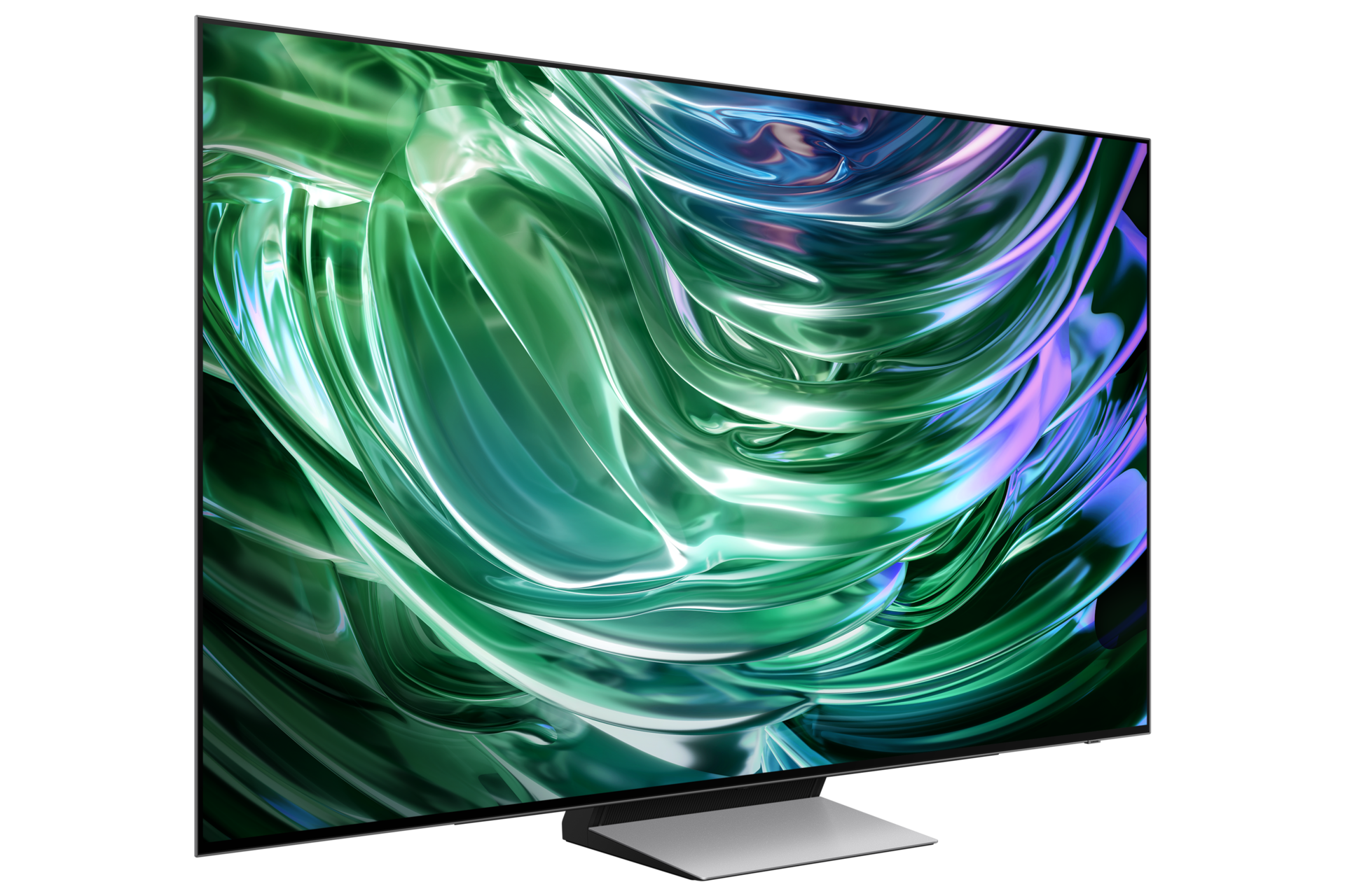 Zdjęcie pokazujące rzut z lewej na TV OLED 55" 4K S94D Smart TV model QE55S94DAEXXH.