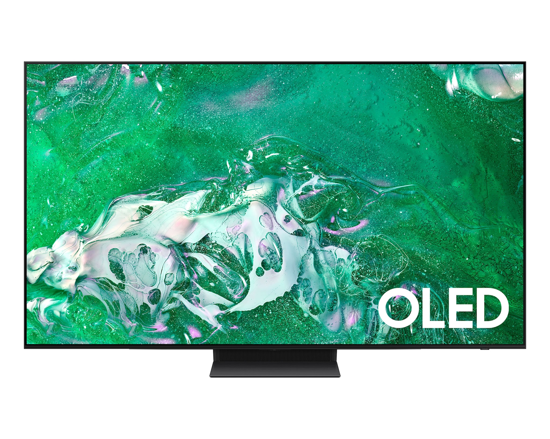 Zdjęcie pokazujące telewizor 55" OLED 4K S94D QE55S94DAEXXH stojący przodem.