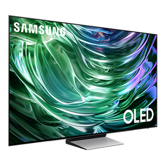 Rzut z lewej na nowy telewizor OLED 55" 4K S94D Smart TV model QE55S94DAEXXH.