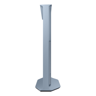 Rzut z lewej na Niebieski telewizor The Serif 65" LS01BU - QE65LS01BHUXXH