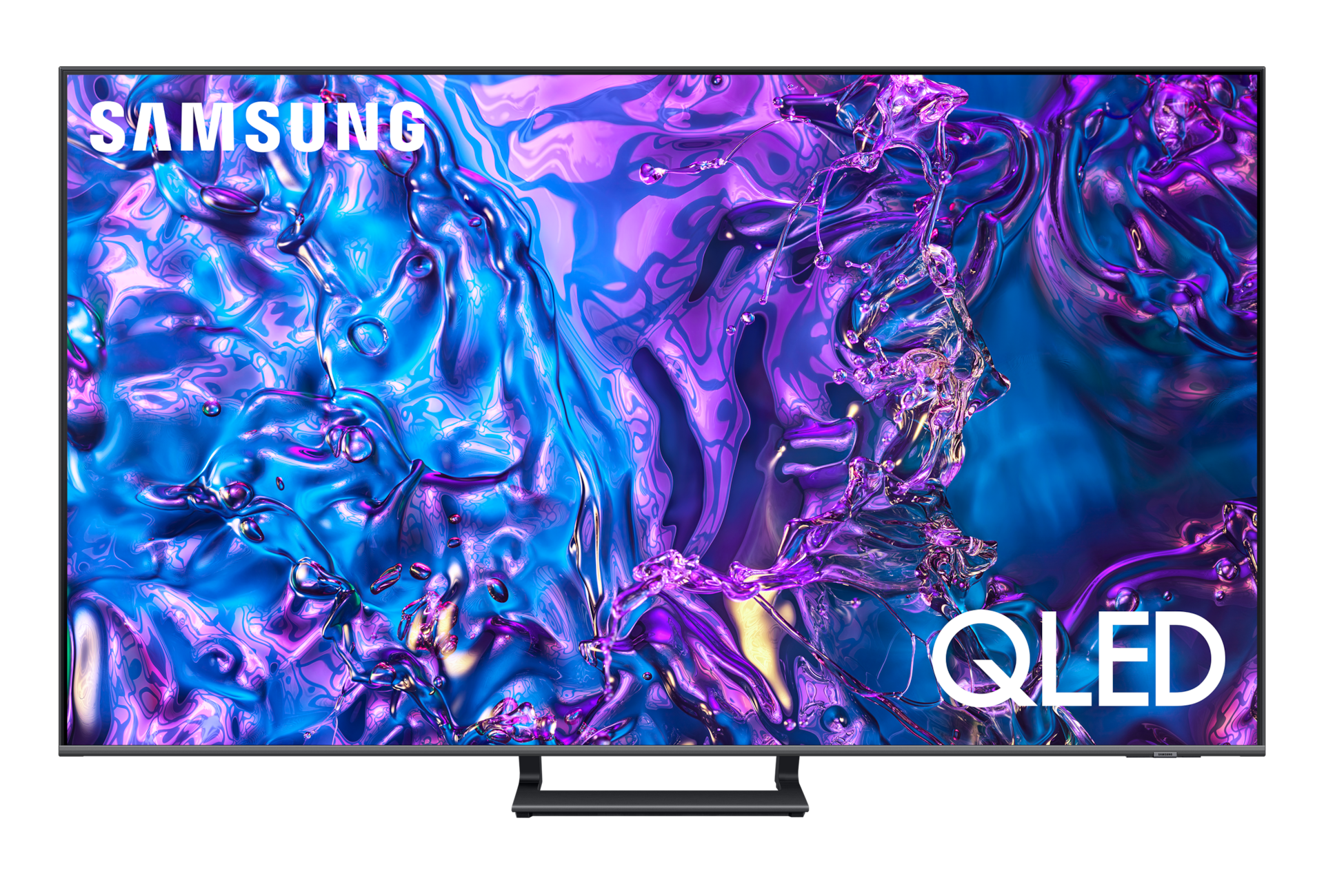 Telewizor 65” QLED 4K Q77D  stojący na podstawie, widok na wprost