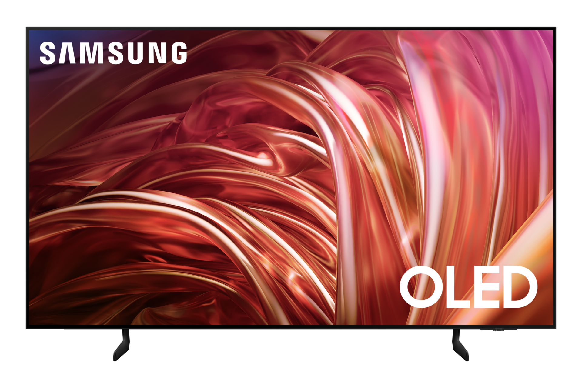 Telewizor 65” OLED 4K S85D  stojący na podstawie, widok na wprost