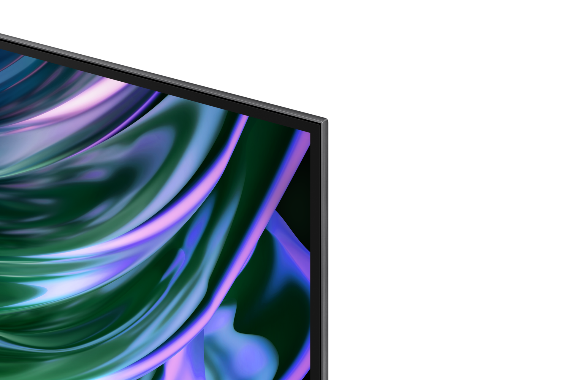 Zbliżenie na krawędź telewizora 65" OLED 4K S94D Smart TV model QE65S94DATXXH.