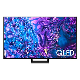 Telewizor 75” QLED 4K Q70D stojący na podstawie, widok na wprost