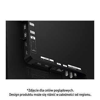 Zbliżenie na porty telewizora OLED 77" 4K S94D Smart TV model QE77S94DAEXXH.