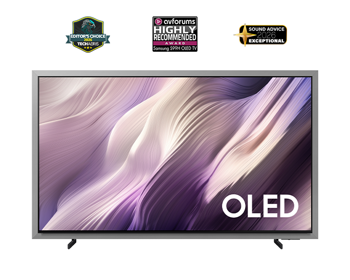 OLED S95H 4K Samsung Vision AI Smart TV (2026) QE55S99HATXXH Front Silver 