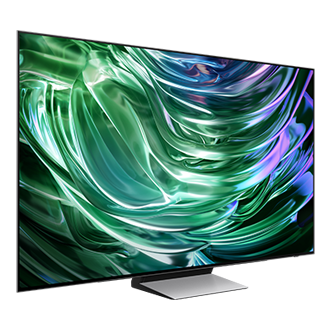 Zdjęcie pokazujące rzut z lewej na TV OLED 83" 4K S94D Smart TV model QE83S94DAEXXH.