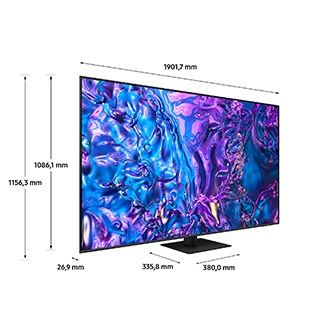 Telewizor 85” QLED 4K Q70D z podanymi wymiarami