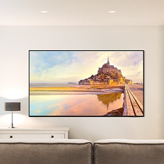 Telewizor 98” Neo QLED 4K QN90D stojący na podstawie, widok na wprost