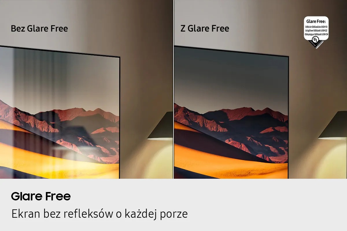 Technologia Glare Free - ekran bez refleksów o każdej porze