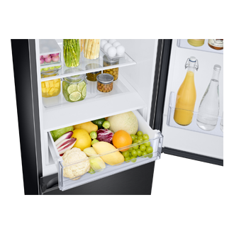 Bottom Mount Freezer Refrigerator AII around cooling 340 Detail-Moist-Fresh-Zone Black 