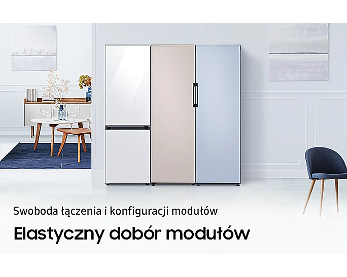 Lodówka z dolnym Bespoke (RB34C6B3E22/EF) z Wi-Fi z możliwością łączenia modułów