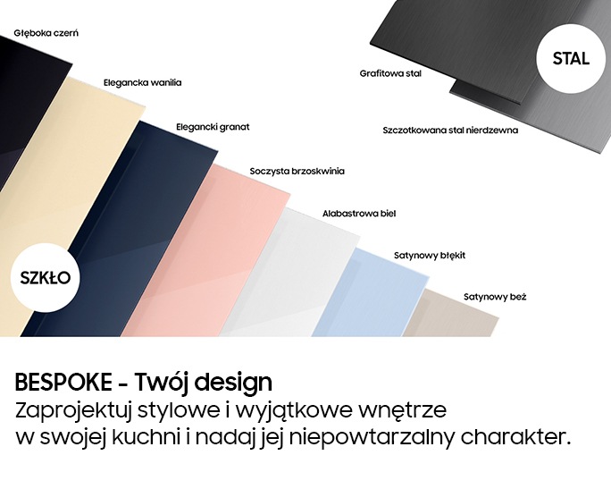 Lodówka z dolnym Bespoke (RB34C6B3E22/EF) z Wi-Fi z szeroką paletą modułów przednich
