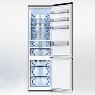 Każdy zakątek w Twojej lodówce z dolnym zamrażalnikiem RB34T600ESA/EF będzie teraz tak samo schłodzony.