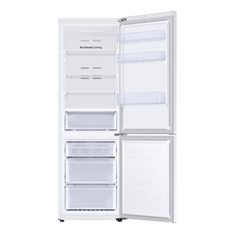 Lodówka z dolnym zamrażalnikiem Samsung RB34T600FWW/EF - widok przodem z otwartymi drzwiami