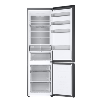 Lodówka z dolnym zamrażalnikiem Grand+ RB38C705CB1/EF z modułem Wi-Fi  - widok przodem z otwartymi drzwiami