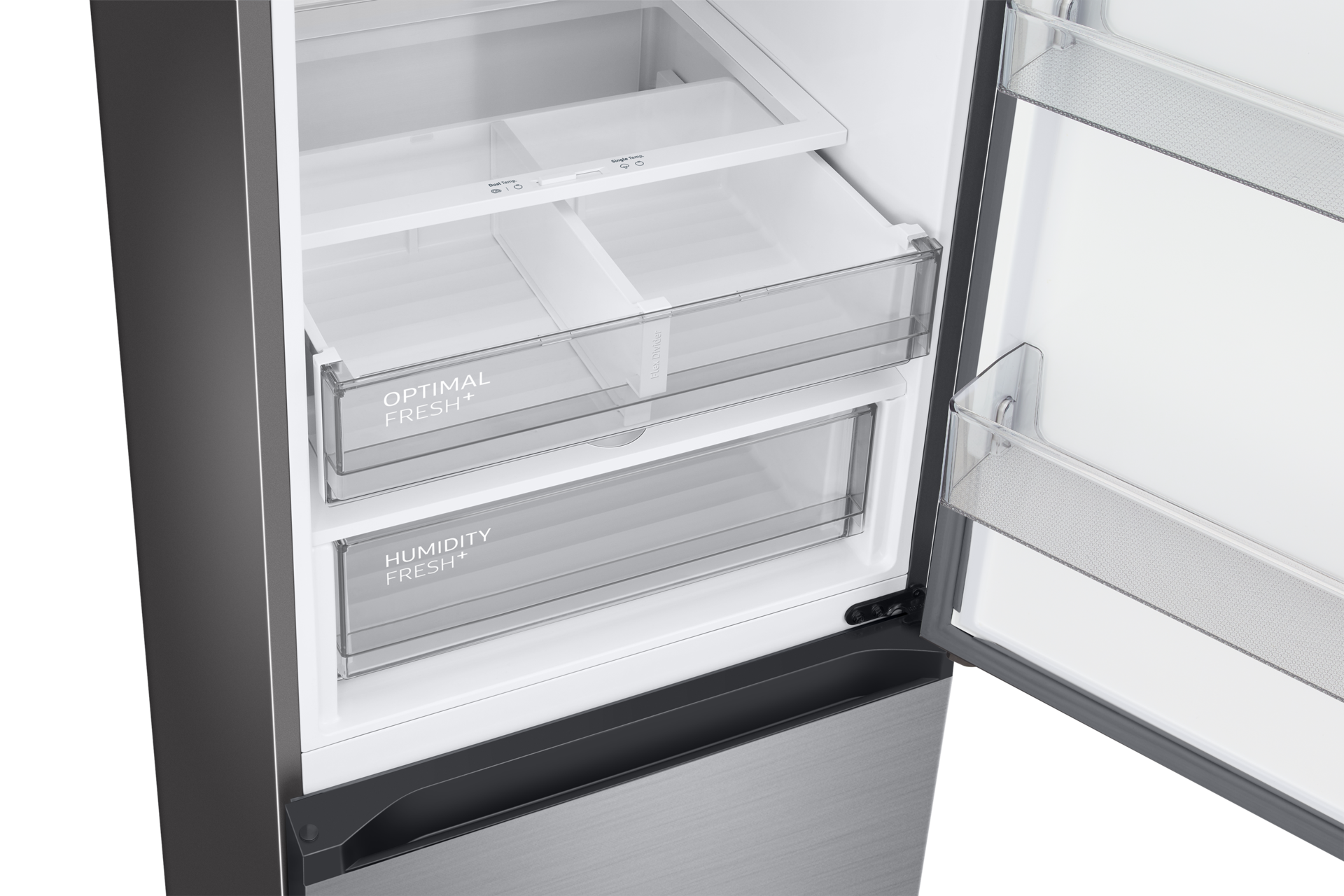 Bespoke Bottom Mount Freezer with SmartThings AI energy mode and Twin Cooling Detail-2Temp-Zone1 Silver 