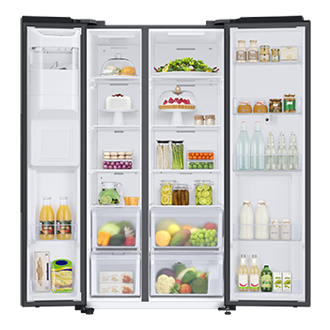 Każdy domownik znajdzie nieco miejsca dla siebie w dużej lodówce Family Hub RS6HA8880B1/EF.