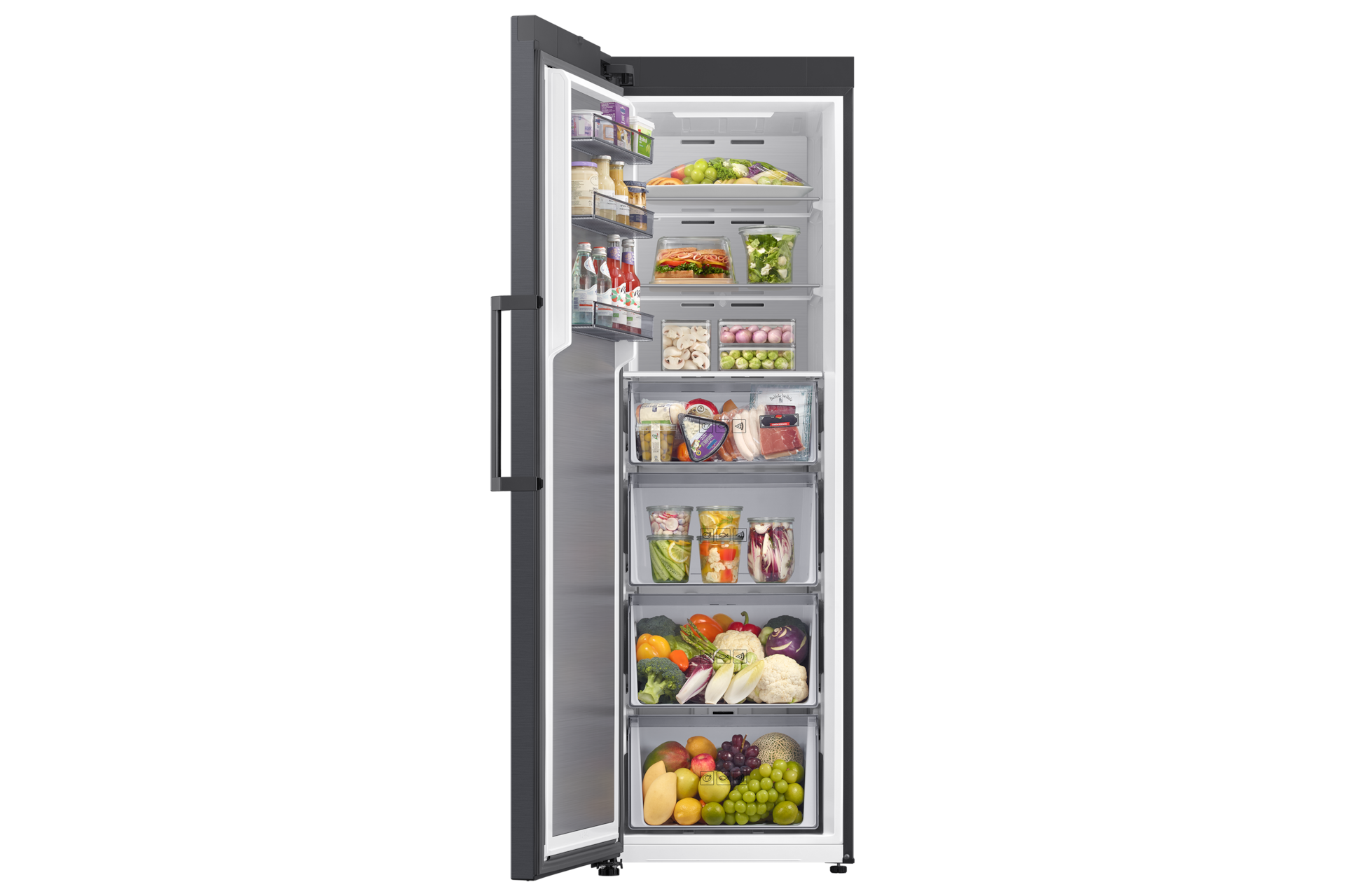 One Door RI80H24 Full-Flex Convertible 387L RZ70H32HEFEO Front-Open-With-Food2 Black 