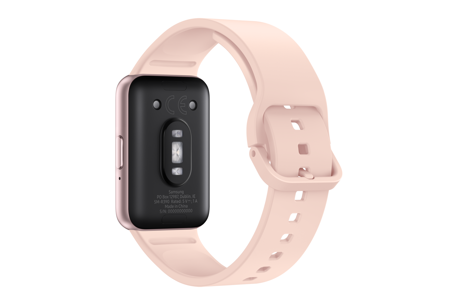 Różowo złoty smartband Galaxy Fit3 tyłem 