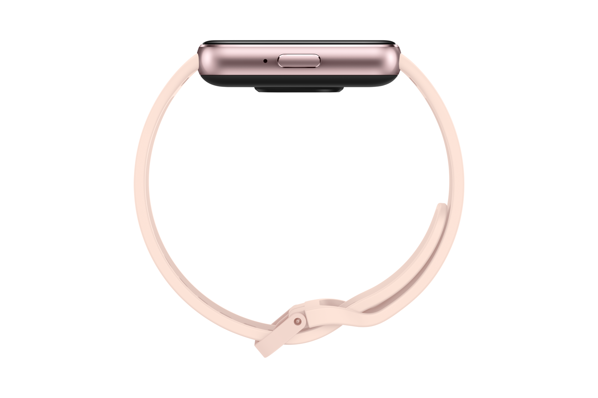 Różowo złoty smartband Galaxy Fit3 od boku 