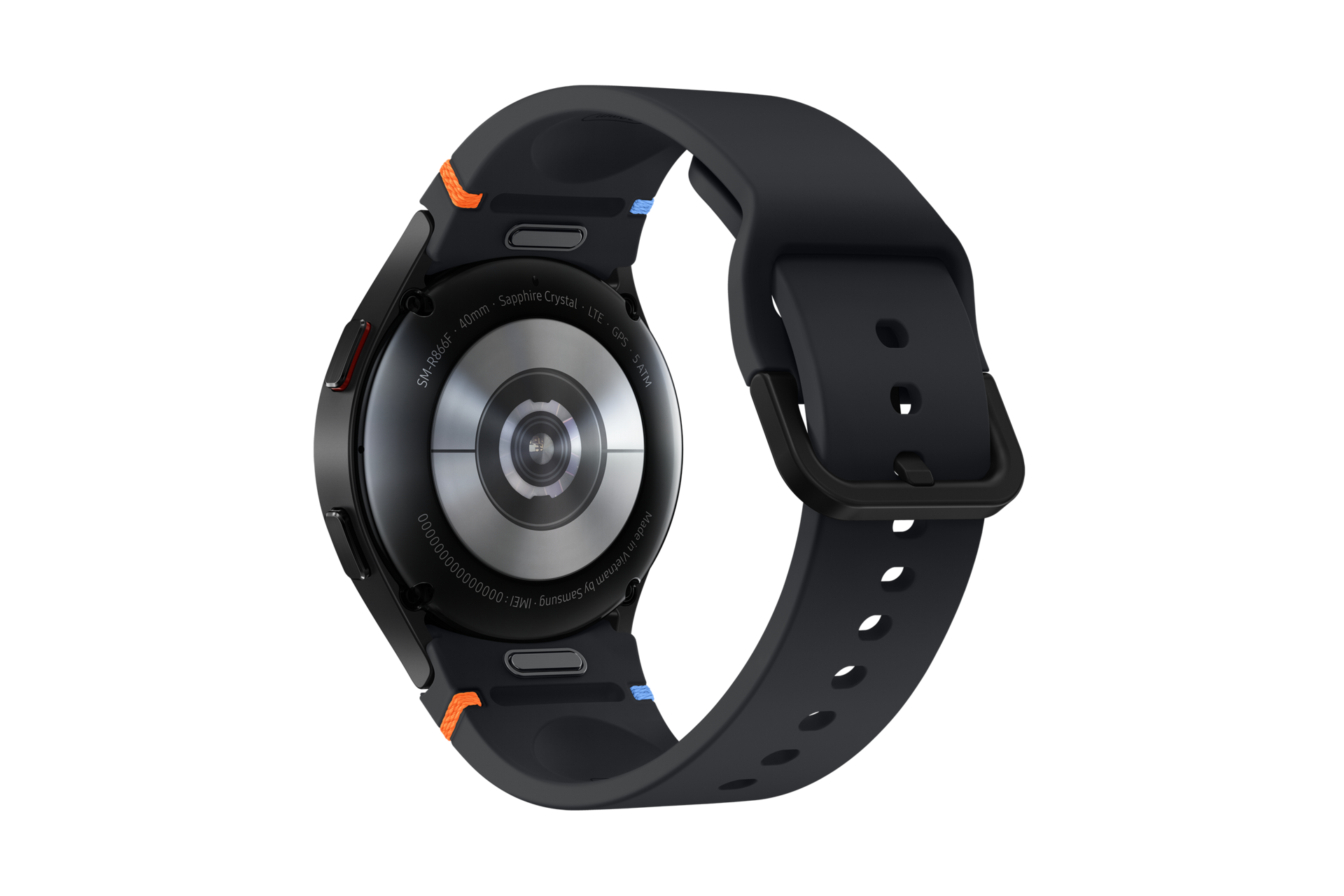 Czarny smartwatch Galaxy FE widziany od tyłu 