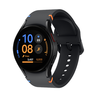 Czarny smartwatch Galaxy FE od boku z prawej