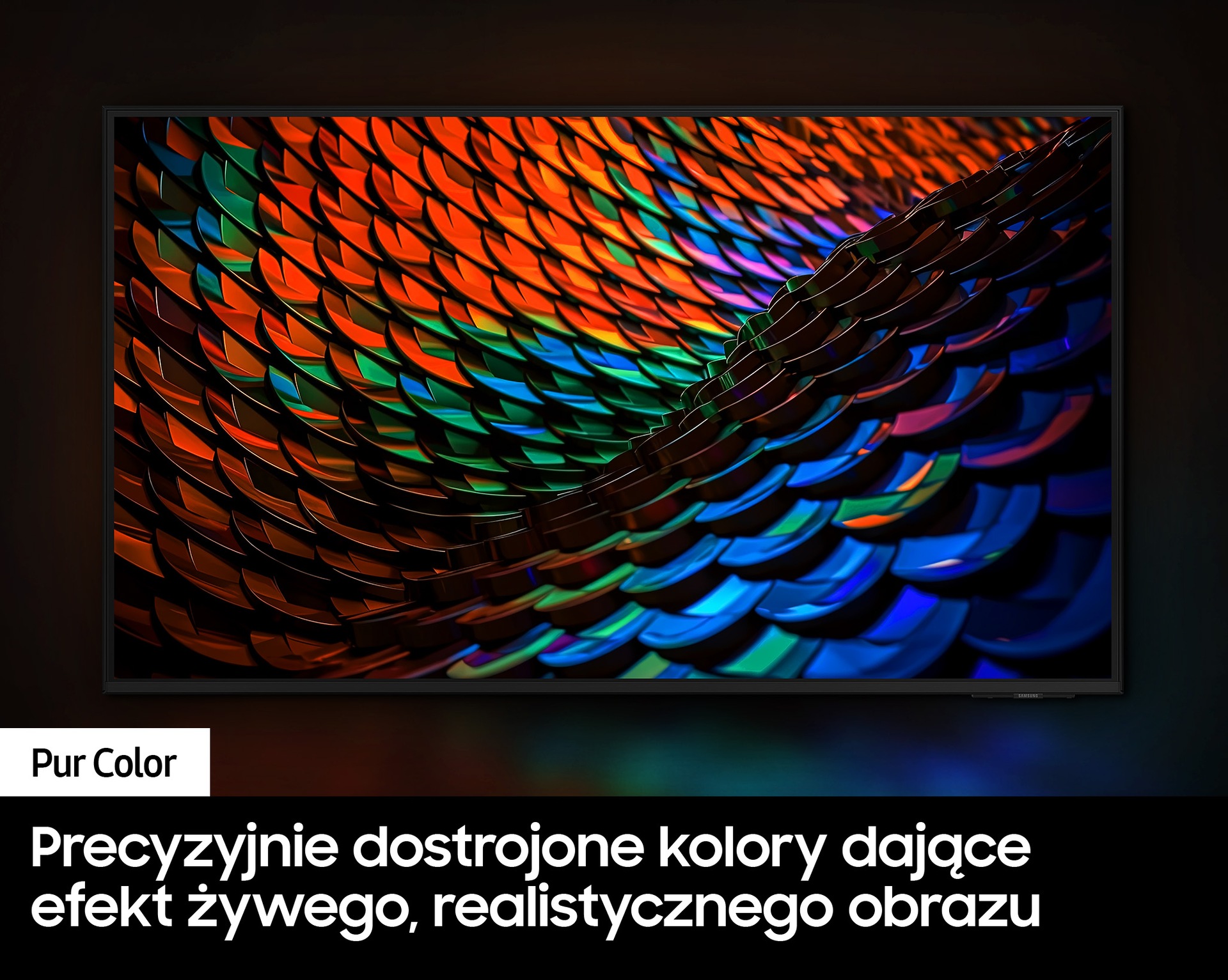 Grafika pokazujaca technologię Pur Color w 85” Crystal UHD DU7192