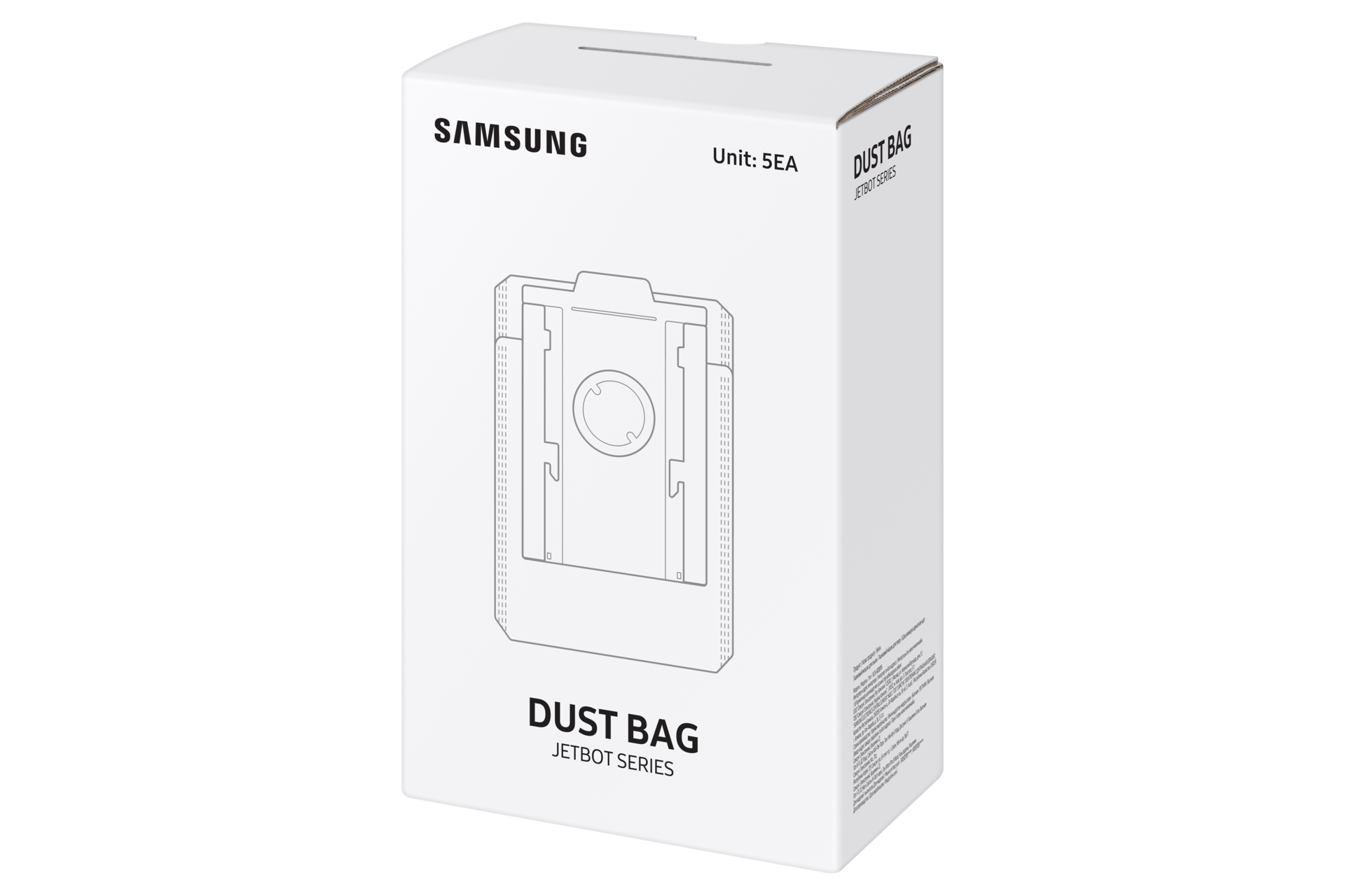 Widok po skosie od góry na pudełko worków do stacji czyszczącej Jet Bot - VCA-RDB95