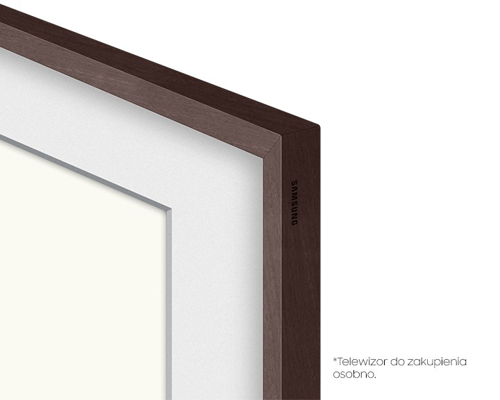 Samsung The Frame 65 cali w wymiennej ramce w kolorze Ciemne Drewno (VG-SCFA65BWBXC) - zbliżenie na rant telewizora