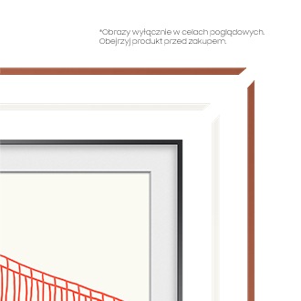 Zbliżenie na rant telewizora The Frame 65" Samsung (VG-SCFA65TRCXC) - widok na różne kolory ramek